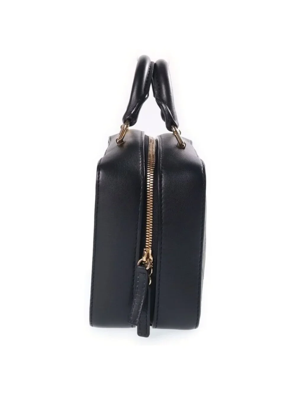 Chanel Quilted Vanity Case 2-Way Shoulder Bag Black Calfskin Gold